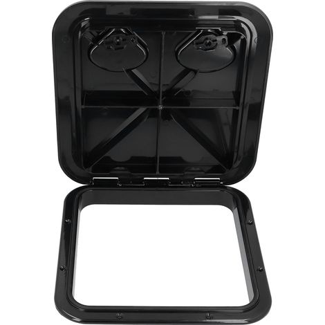Trappe de Pont Ronde avec Verrou, Couvercle d'Inspection Anti-UV pour Bateau Marin, Noir, 37.5 x 36.8 cm (1/5)