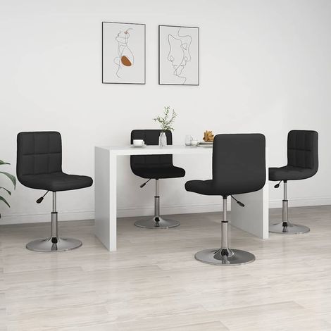 vidaXL Sillas de comedor 4 unidades cuero sintético negro (1/5)