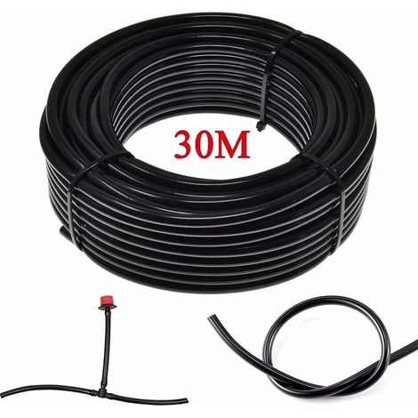 Tuyau D'irrigation Goutte À Goutte - Diamètre Intérieur 4 mm - Diamètre Extérieur 7 mm - Noir - PVC - 30 m (1/5)