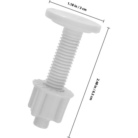 (6,3 x 3 x 3 cm) Kit de réparation de vis de rechange pour abattant de WC (2 pièces) : boulons anti-oscillation pour une performance durable et fixations de charnières. (1/5)