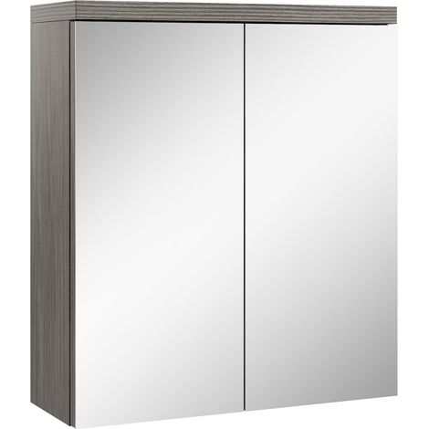 Mueble espejo Toledo 60cm bodega (gris) - armario Mueble espejo Espejo baño Mueble baño Mueble de pared