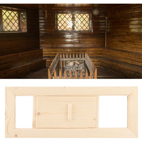 Grille d'aération rectangulaire en bois pour sauna et hammam (1/5)
