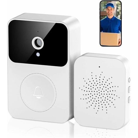 Timbre con video inteligente, timbre inalámbrico con video, teléfono fijo, timbre, llamada bidireccional, incluye control por aplicación para timbre interior. (1/5)