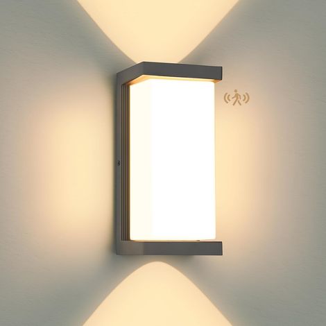 36W Lampe d'extérieur avec détecteur de Mouvement Anthracite, IP65 3900LM Applique Murale Intérieur/Extérieur, 3000K LED Lampe d'extérieur Moderne, Applique Murale en Aluminium pour Entrée (1/5)