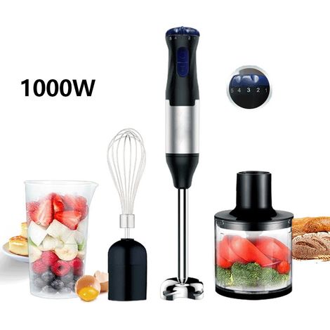 Mixeur Plongeant 4-en-1 Mixeur Plongeur Multifonction 1000W 5 Vitesse Réglable (1/4)