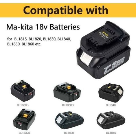 Adaptateur de batterie - - MT20DL - Compatible Makita 18V - Compatible Dewalt 18-20V - Noir (1/4)