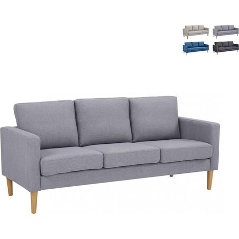 Sofá moderno de 3 plazas con patas efecto madera Ramsey - Gris claro
