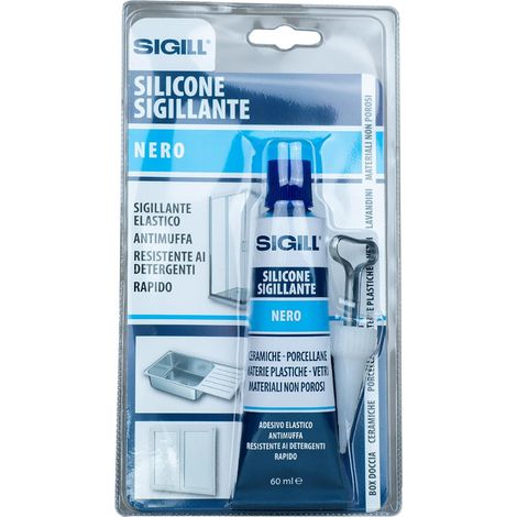 Silicone sigillante monocomponente a tubetto in blister da 60 ml colore- nero - confezione 1