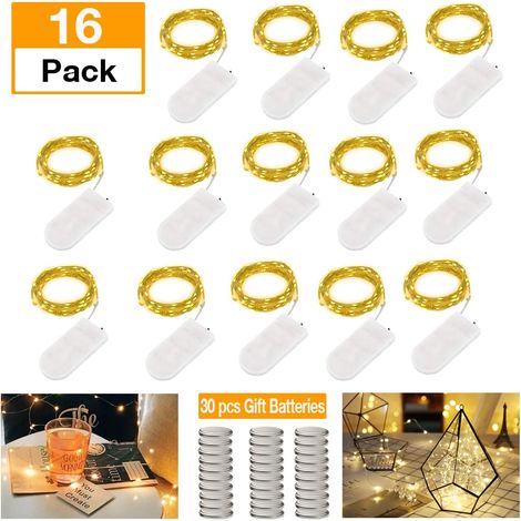 15 luci a LED per bottiglie con batteria, 20 LED, filo di rame da 2 m per bottiglie di vino, con luci a stringa per tappi di sughero, filo di rame per decorazioni fai da te, Natale, feste, vacanze, lu (1/5)