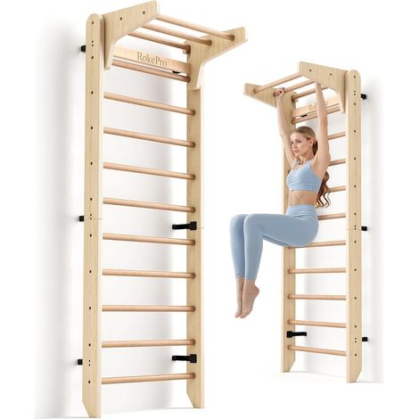 Échelle suédoise Multifonction en Bois à Fixation Murale pour Enfants et Adultes (1/5)
