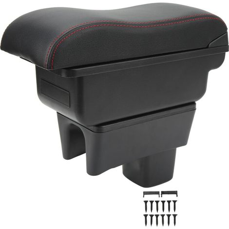 Bote d'accoudoir de Console de voiture grande capacité remplacement de ligne rouge de Surface noire au toucher lisse pour Suzuki Swift 20052021 (1/4)