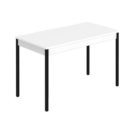 Table multi-usages plateau blanc L 120 x P 60 cm - Classique - piétement noir - Maxiburo