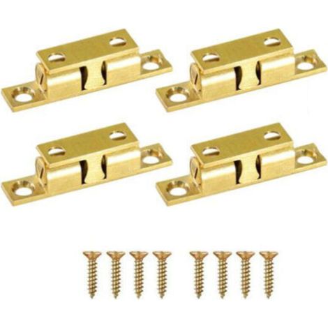 Loqueteau pour meuble, Lot de 4 loquets de tension d'armoire pour porte de placard, quincaillerie de meubles en laiton massif à ressort (50 mm)