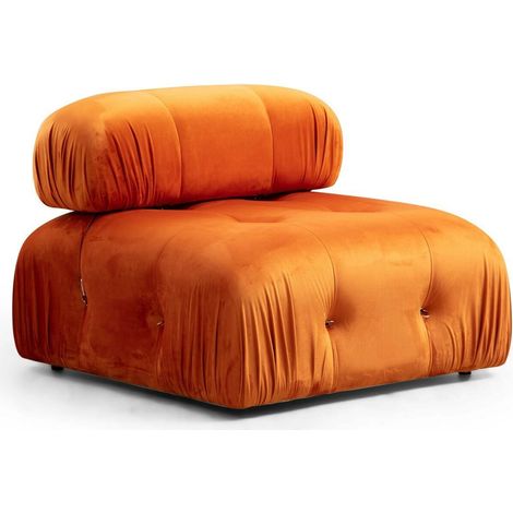 Fauteuil ou module 1 place Nourhane Velours Orange (1/5)