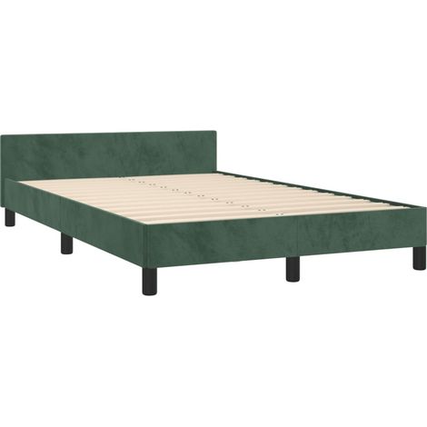 vidaXL Cadre de lit sans matelas vert foncé 120x190 cm velours (1/5)