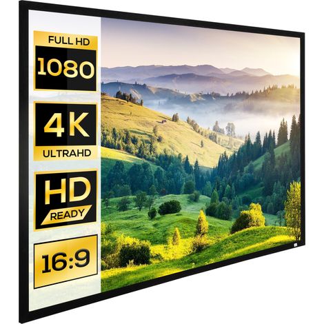 Écran de projection mural 100 pouces 16:9/4:3, compatible projecteurs LED et LCD pour salon ou bureau, idéal home cinéma.