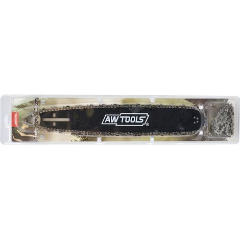 Guía de corte Awtools + 2 cadenas 40 cm, modelo 56/3/8"/1.3, ideal para sierra, corte preciso y eficiente, alta durabilidad, perfecta para jardinería y mantenimiento exterior.