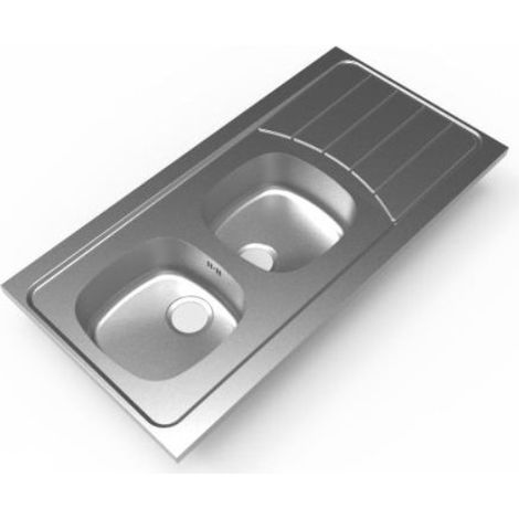 Evier inox à poser réversible 1200x600mm 2 cuves