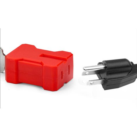 Dispositivo de bloqueo de seguridad eléctrica con aislamiento y desconexión de corriente para enchufes y cables de alimentación de 2 y 3 clavijas. (1/5)