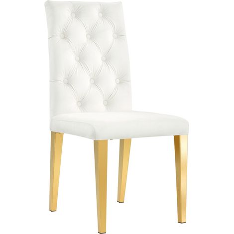 Lot de 2 chaises NEVADA capitonnés gold - écru