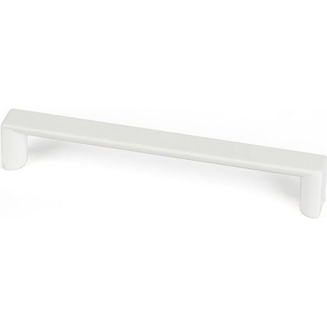 Asa de zamak con acabado blanco, dimensiones:138x13x25mm y entrepuntos:128mm -