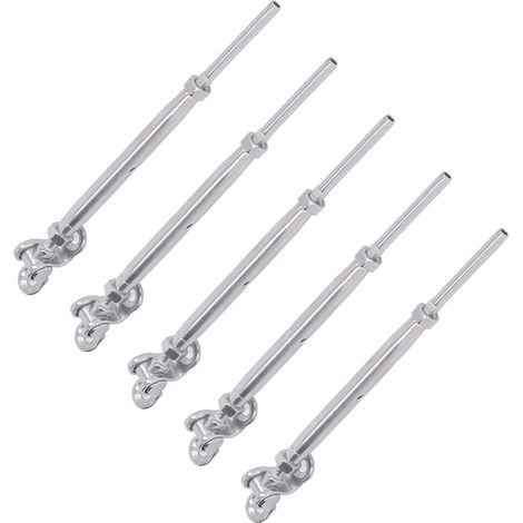 Kit de 5 vis à sertir à filetage 1/8 po en acier inoxydable de haute précision pour la fixation de câbles et de garde-corps, destiné aux applications marines. (1/5)