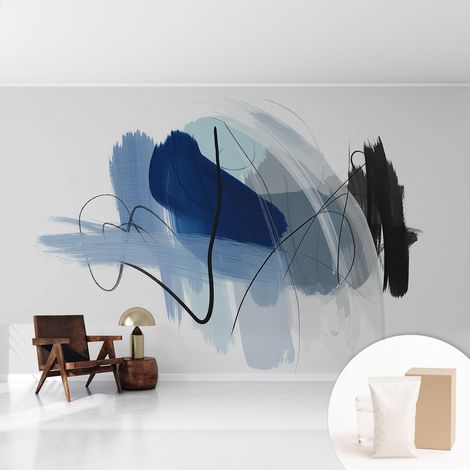 Fototapete Tapete Vliestapete mit Kleber Büro Wandgestaltung - Wanddekoration Wohnzimmer Farbenfrohe Abstraktionen 416x254 cm (1/5)