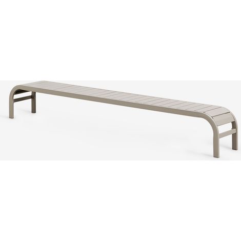 SKLUM Marietta Stahl-Sonnenliegen-Beistelltisch Moka Braun                                  