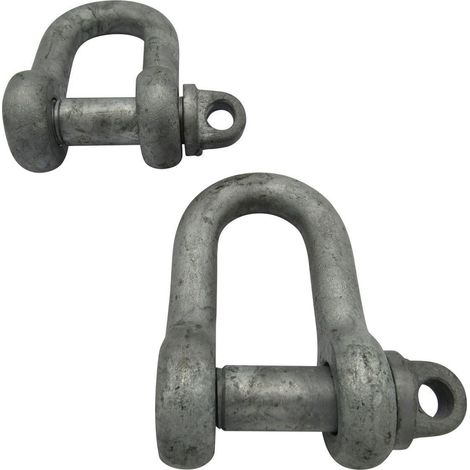 X2 0.3 Ton Galvanised Small Dee Shackle With Screw Pin - BS3032 300KG Galv Lifting Towing Certified (1/5)