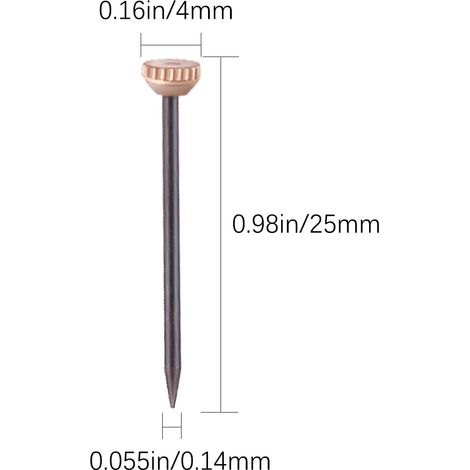 Pièce Clous Photo Suspension Solution Plâtre Cadre Cintre avec Boîte De Rangement En Plastique Clous 50pcs Or Noir Longueur 25mm (1/4)
