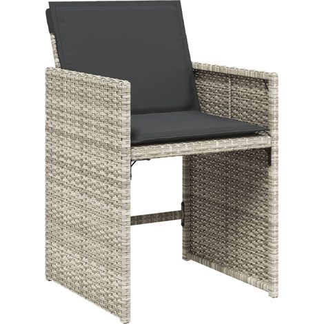 vidaXL Sedie da Giardino con Cuscini 4 pz Grigio Chiaro in (1/5)