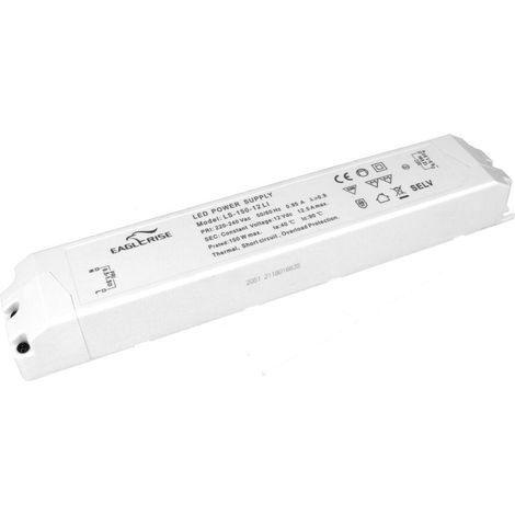 Alimentatore Trasformatore Lungo Sottile 12V 150W 12,5A Con Carcassa In Plastica Eaglerise LS-150-12 LI (1/2)