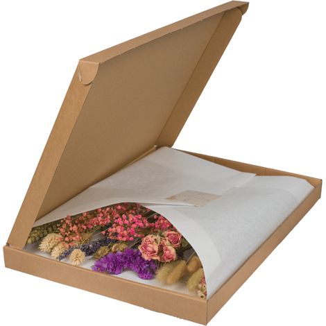 Bouquet de Fleurs Séchées en Boîte aux Lettres Décoration Intérieure Rose Blanc Beige - PANGIVO (1/4)