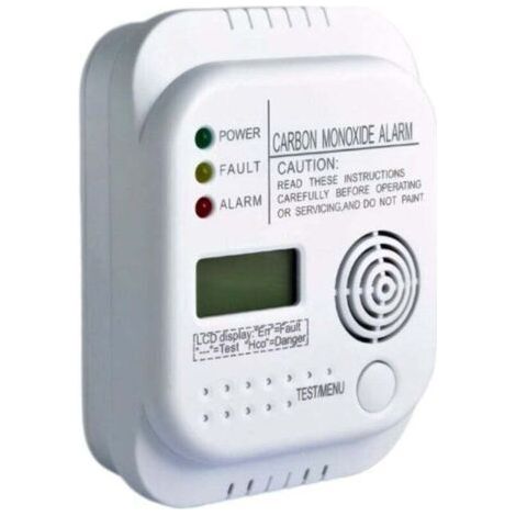 Détecteur de monoxyde de Carbone, XU, Alimenté par Batterie, Detecteur de gaz avec Affichage et indicateur de température - (1/4)