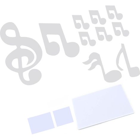 Sticker mural note de musique à faire soi-même, autocollant en relief innovant, décoration de fond pour chambre à coucher, argent (1/5)