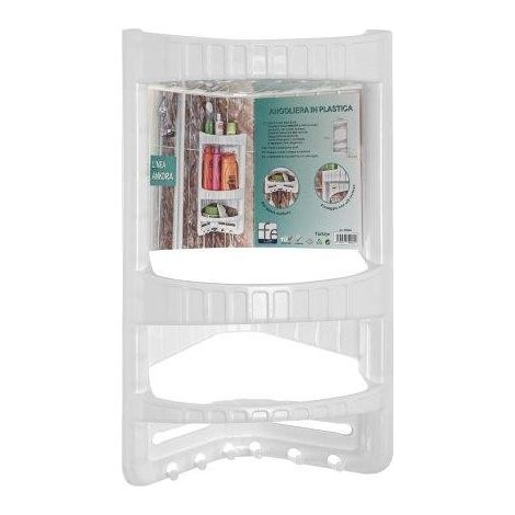 Angoliera per Doccia 3 Ripiani in Plastica Linea Ankora - Colore: Bianco