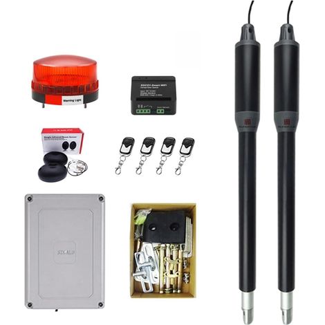 Kit d'ouvre-portes automatiques Contrôleur WiFi actionneur linéaire électrique 300kgs moteur système de moteur ouvre-porte pivotant automatique avec KIT à double bras épais pour accessoires de portail (1/5)