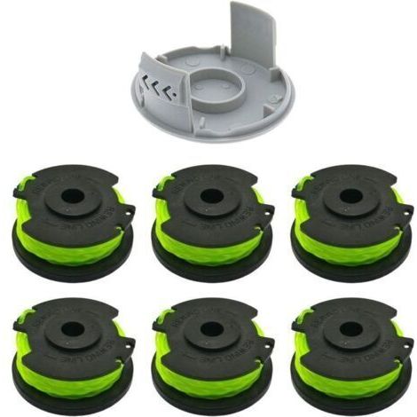Bobine de remplacement pour brosse Ryobi RAC142 36V, accessoire pour tondeuse, bobine de remplacement pour tondeuse, pour brosses radio RLT36B33 et RY36LT33A-0 (6 bobines + 1 capuchon) (1/4)