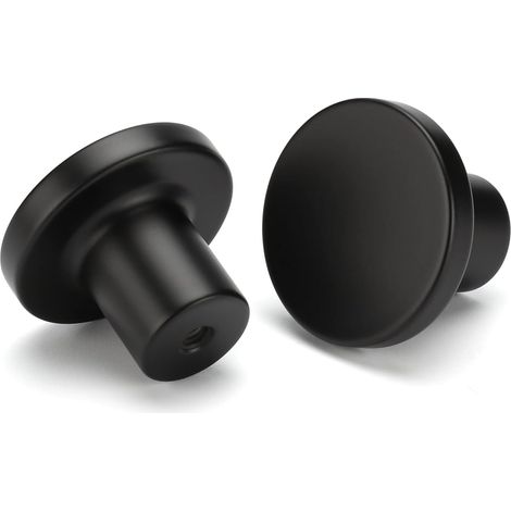 Lot de 10 boutons de porte noirs pour meubles et placards de cuisine. Poignées en alliage d'aluminium.