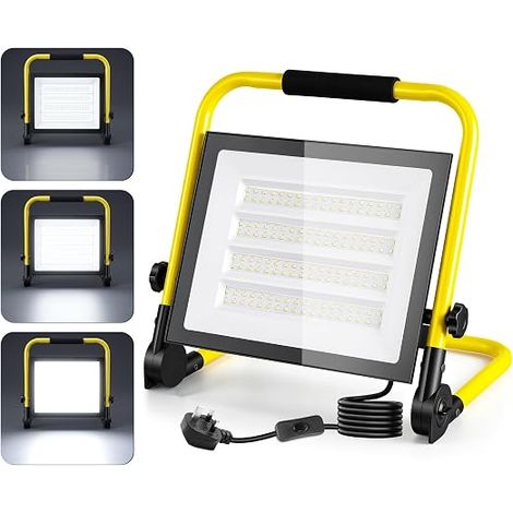 200W LED Floodlight with Plug 6500K Cool White for Workshop, Construction Site (1/5)