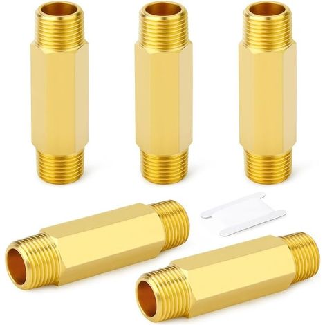 5pièces en laiton, 3/8 BSP raccord de tuyau en laiton de 60mm de longueur (1/4)