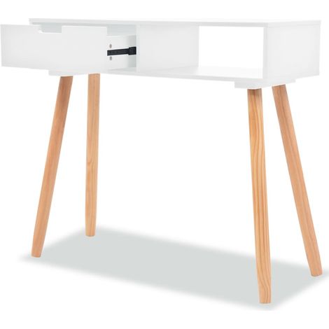 Maison Exclusive - Tavolo Consolle in Legno di Pino Massello 80x30x72 cm Bianco