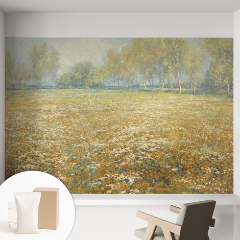 Carta Da Parati - Fotomurale In Vlies - per Decorazione pareti - Per La Cucina Camera Da Letto Per La Soggiorno Campo fiorito 152x104 cm (1/5)