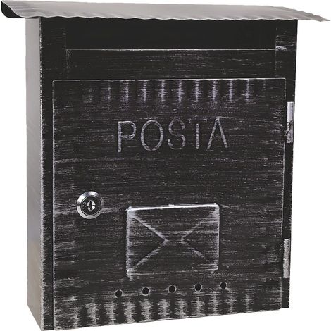 CASSETTA POSTALE 'IBISCO' cm 26x9,7x h 29 - argento antico
