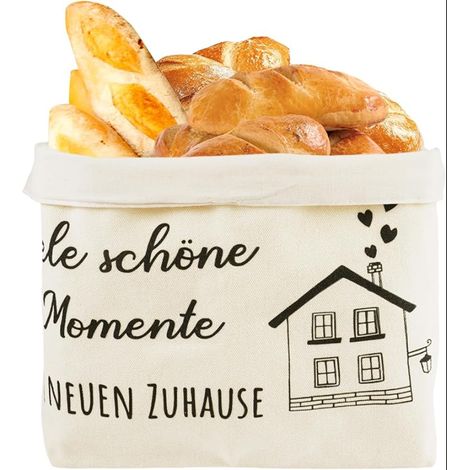 Réglable Panier à Pain en Tissu, Réutilisable Corbeille Coton, Polyvalent Maison Blanc (1/5)