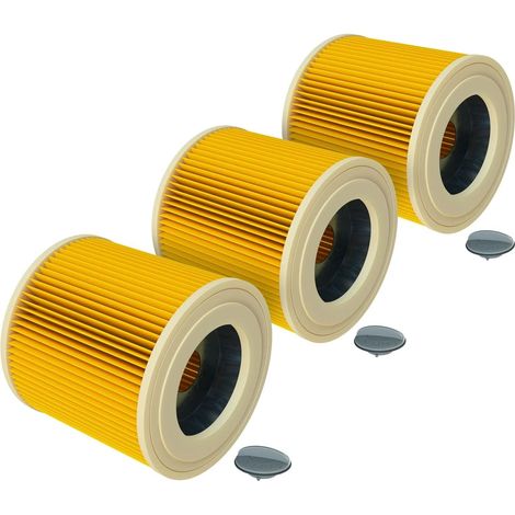 Lot 3 filtres à cartouches – compatibles Kärcher WD 2.200 / WD 2500 M / WD 3.200 / WD 3.300 M / WD 3.500 P (1/5)