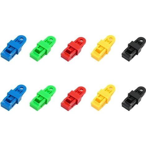 Jeu de 10 Pince pour bache,Clips/Attache /tendeur Elastique de bache,poignée de Verrouillage Robuste et réglable pour bâche et Toile d'ombrage(10pc) (1/5)