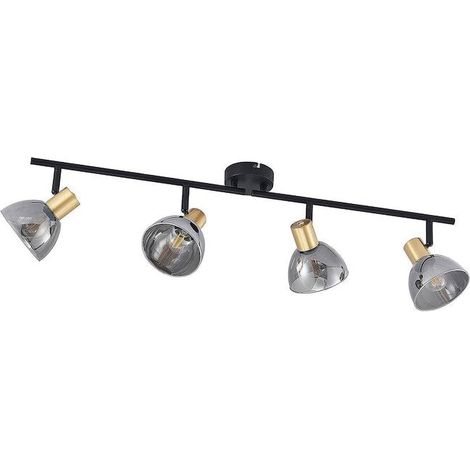 [GEBRAUCHT] B-Ware Lindby Aniol Deckenstrahler vierflammig Glas grau schwarz Deckenlampe Lampe E14 (1/2)