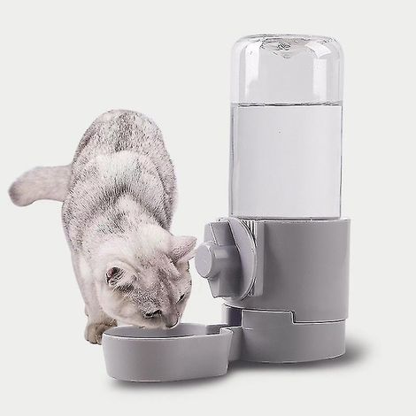 Trinkflasche für Kaninchen (500 ml), tropffreie Trinkflasche für Meerschweinchen, automatischer Wasserspender für Hamster, 1 Stück (d-) - grau