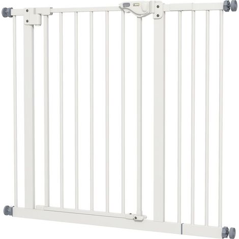 Barrière de sécurité animaux porte fermeture automatique système de double verrouillage sans perçage 1 extension blanc (1/5)